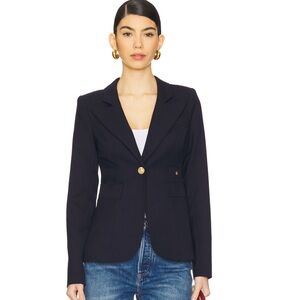 Smythe Deep Navy Blazer with Brass Accents
